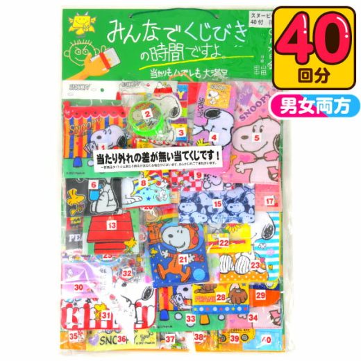 くじびきの時間ですよ オールスヌーピー当て 100円×40回 { お祭り まつり イベント パーティー 子供会 くじ引き 縁日 あてくじ クジ くじ くじびき 景品 }{ 当てくじ スヌーピー グッズ 雑貨 人気 キャラクター }[23E08]{あす楽　配送区分D}