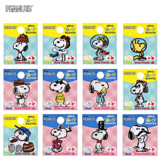 SNOOPY 2WAYワッペン（小）シール アイロン両用タイプ アイロンワッペン スヌーピー ピーナッツ ウッドストック ベル スモック バッグ デコレート ハンドメイド 男の子 女の子 幼稚園 保育園 新学期 入学 準備