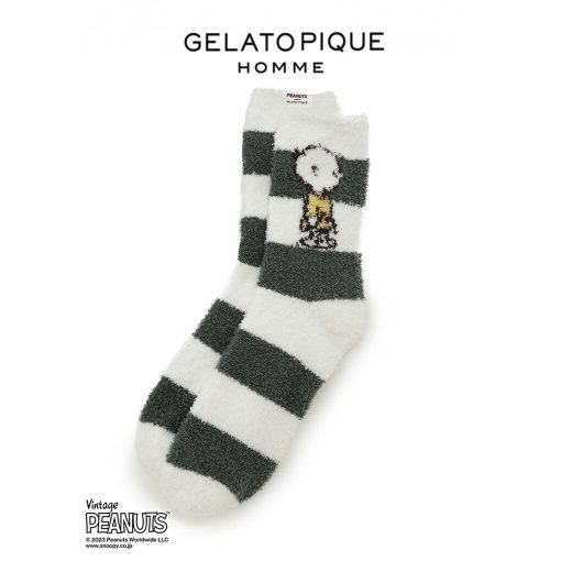 SALE20%OFF ジェラートピケオム gelato pique homme メンズ ルームウェア【PEANUTS】パウダーソックス pmgs231086 レディース ルームソックス スヌーピー コラボ ジェラピケ 部屋着 靴下 プレゼントにおすすめ