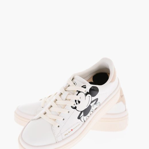 MOA モア White スニーカー MD816 レディース DISNEY MICKEY MOUSE PRINTED LEATHER SNEAKERS 【関税・送料無料】【ラッピング無料】 dk