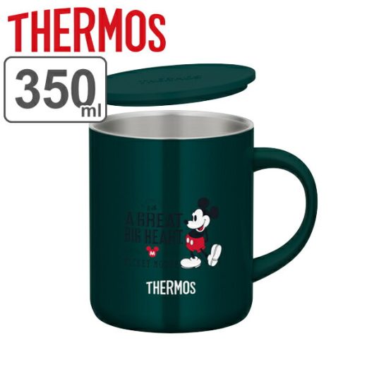 マグカップ サーモス thermos 350ml 真空断熱 ミッキーマウス JDG-350DS ステンレス製 キャラクター （ ステンレスマグカップ フタ付き 保温マグカップ ディズニー ミッキー ステンレス 蓋付き カップ マグ 保冷保温 タンブラー ）