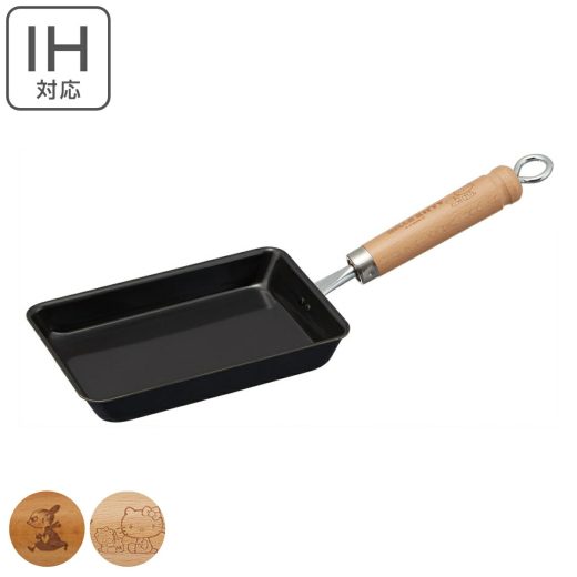 玉子焼き 13×20cm 鉄製 IH対応 （ 送料無料 ムーミン ミイ ハローキティ 卵焼き器 玉子焼き器 ガス火対応 キャラクター 卵焼き フライパン エッグパン 卵焼きパン 玉子焼きパン ）