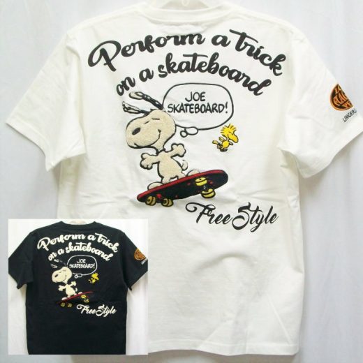 SNOOPY スヌーピーxFLAGSTAFFコラボ半袖Tシャツ 432035 アメカジ スケボー キャラクター コラボ PEANUTS