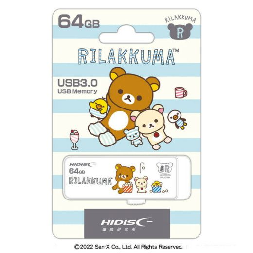 HIDISC リラックマUSBメモリ 64GB 【Joshinオリジナル】 USB3.0（スライド式） JS-RK64A3-B