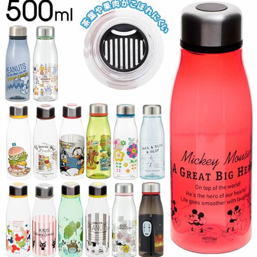 マイボトル 500ml 楽天 マグボトル クリアボトル 洗いやすい プラスチック おしゃれ ミッキー ドナルド プーさん ぷーさん ディズニー キャラクター トトロ ジジ スヌーピー ぐでたま ダイレクトボトル 0.5l 直飲み 常温 軽量 スタイリッシュ ブローボトル