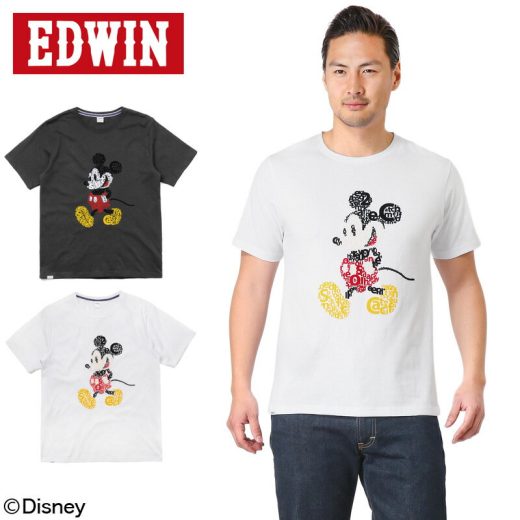 【あす楽】EDWIN エドウィン ET5423 ミッキーマウス プリント Tシャツ メンズ ミリタリー アウトドア [SPSA]【クーポン対象外】ミリタリーシャツ【T】春 送料無料 セール sale