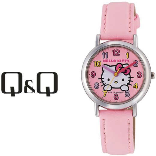 【ネコポス送料無料】【レビューを書いて1年保証】シチズン CITIZEN Q&Q キューキュー HelloKitty ハローキティ レディース 腕時計 ピンク × ピンク HK15-002