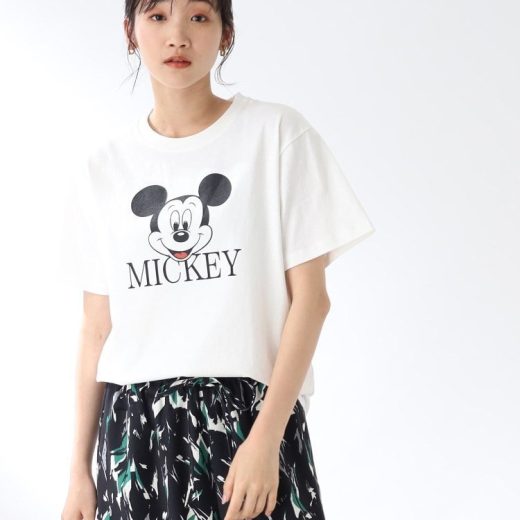 【SALE／37%OFF】THE SHOP TK 【キッズとお揃い/リンクコーデ】「ミッキーマウス」プリントTシャツ ザ ショップ ティーケー トップス カットソー・Tシャツ ホワイト グレー