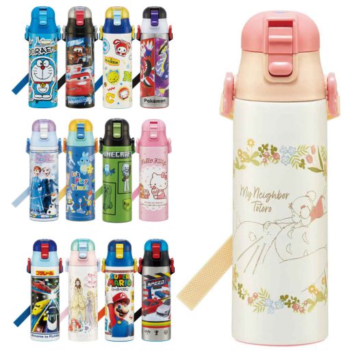 水筒 キッズ 580ml ステンレス 直飲み キャラクター （ プリンセス アナと雪の女王 トイストーリー カーズ ドラえもん ハローキティ プラレール トミカ トトロ まいぜんシスターズ マインクラフト マリオ ポケモン 子供 ）【39ショップ】