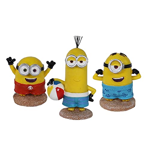 アクアリウム 水槽 置物 インテリア 海外モデル Penn-Plax Minions Officially Licensed 3-Piece Aquarium Ornament Bundle ? Includes Kevin, Stuart, and Bob ? Beach Themed ? Smallアクアリウム 水槽 置物 インテリア 海外モデル