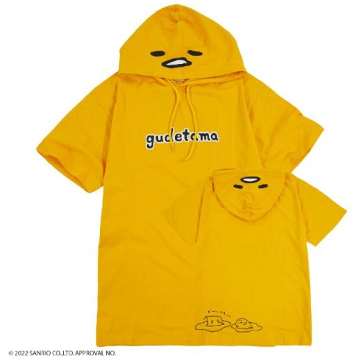 サンリオ ぐでたま gudetama 半袖 Tシャツ レディース M L LLサイズ パーカー レディース メンズ 兼用 キャラクター 着ぐるみ プリント 綿 イエロー