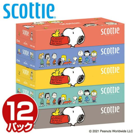 スコッティ SCOTTIE ティッシュペーパー スヌーピー5箱×12パック (160組) スコッティ ティシュペーパー まとめ買い ケース販売 ボックスティッシュ ティッシュ スヌーピー 日本製紙クレシア 【送料無料】