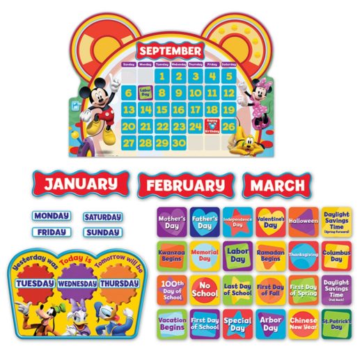 [送料無料] Mickey Mouse クラブハウス カレンダー掲示板セット 110ピース [楽天海外通販] | Mickey Mouse Clubhouse Calendar Bulletin Board Set, 110 Pieces