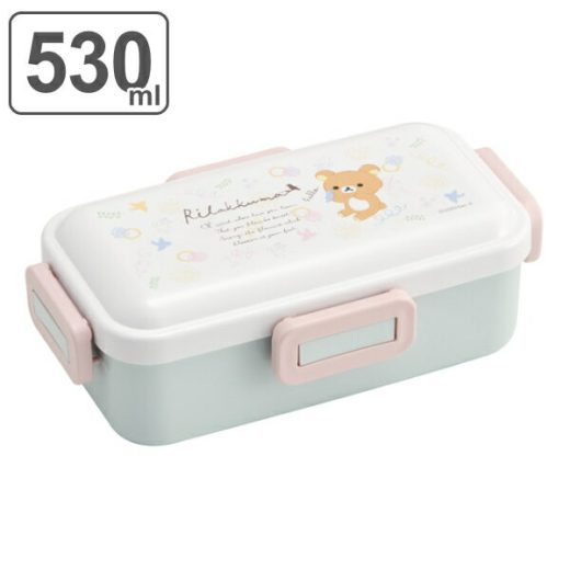 お弁当箱 1段 530ml ふわっと リラックマ 花柄 （ りらっくま 弁当箱 ランチボックス 弁当 食洗機対応 レンジ対応 一段 仕切り付き 4点ロック お弁当 ふわっと弁当箱 ドーム型 キャラクター ） 【39ショップ】