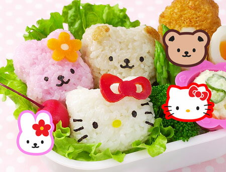 おにぎり押し型 ハローキティ おにぎりセット（ KITTY キティ おむすび 押し型 キャラ弁 お弁当グッズ 子供 ）