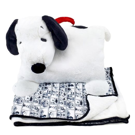 [送料無料] Animal Adventure ? Peanuts? Snoopy Character Cuddle Combos? 2-in-1 Stow-n-Throw Cuddle Bud with Carrying Handle & Zipper Pouch for Blanket Storage Set - 29 