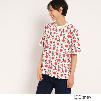 デッサン Dessin 【Disney】ミッキーマウス/ジャパニーズモダンプリントTシャツ（UNISEX） （ホワイト(002)）