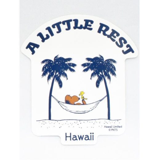 Moni Honolulu モニホノルル【ハワイ限定・Hawaii直輸入】日焼けスヌーピー ステッカーホワイト A LITTLE REST