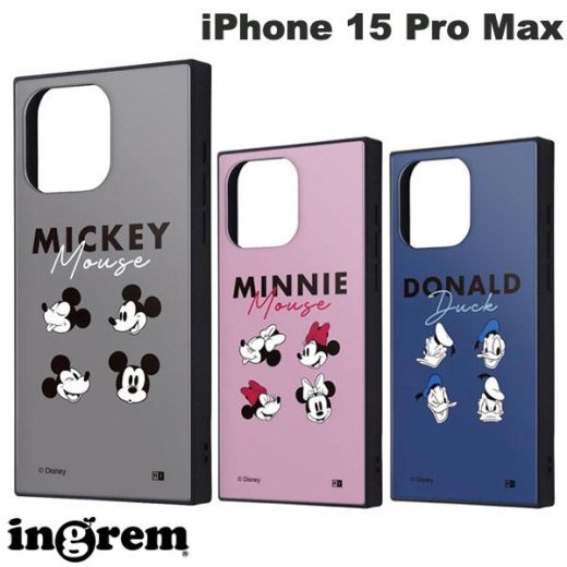 [ネコポス送料無料] ingrem iPhone 15 Pro Max ディズニー ハイブリッドケース KAKU イングレム (スマホケース・カバー) ミッキーマウス ミニーマウス ドナルドダック