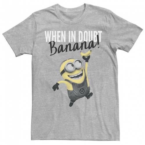 キャラクター Tシャツ ヘザー 【 LICENSED CHARACTER MINIONS WHEN IN DOUBT BANANA TEE / ATHLETIC HEATHER 】 メンズファッション トップス カットソー