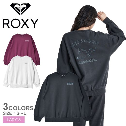 ロキシー スウェット ROXY スウェットトップ PEANUTS PULLOVER レディース ブラック 黒 ホワイト 白 パープル RPO224801 PEANUTS コラボ キャラクター スヌーピー ウエア 長袖 トップス カジュアル スポーティ シンプル サーフ ビーチ