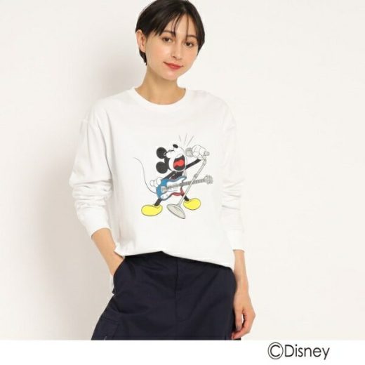 【Disney】ミッキーマウスミュージック ロングスリーブTシャツ（UNISEX）／デッサン（Dessin）