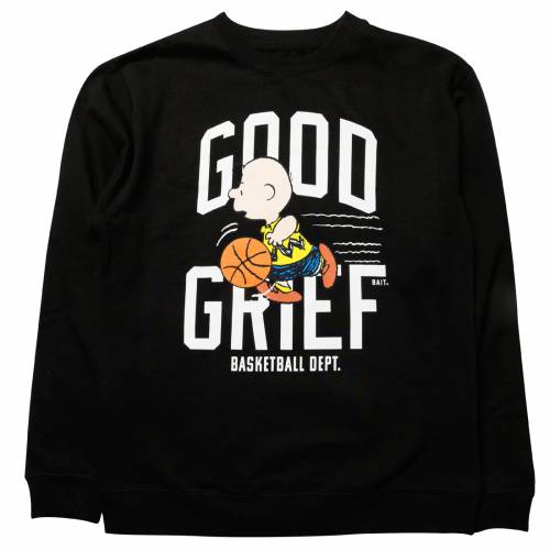 ベイト アスレチックス トレーナー 黒色 ブラック メンズ 【 BAIT X SNOOPY MEN GOOD GRIEF ATHLETICS CREWNECK SWEATER (BLACK) / BLACK 】 メンズファッション トップス ニット セーター