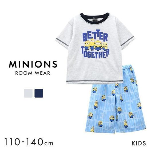 ミニオンズ MINIONS キッズ パジャマ 半袖 上下セット ルームウェア Tシャツ ロングパンツ ADIEU