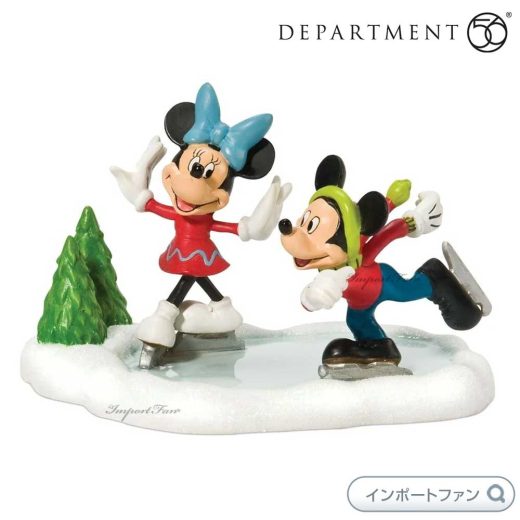 Department 56 ミッキー＆ミニー　スケートに行こう ミニーマウス ミッキーマウス クリスマスビレッジ 811274 Disney Mickey and Minnie Go Skating デパートメント56 □