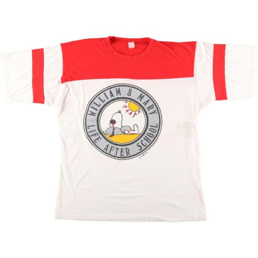 古着 ビックサイズ SNOOPY スヌーピー 七分袖 カレッジ キャラクタープリントTシャツ メンズXXXL ヴィンテージ /eaa367501 【中古】 【230902】