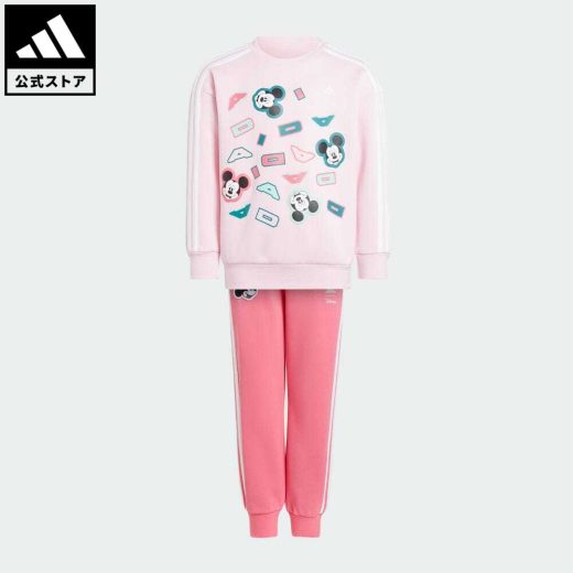 【公式】アディダス adidas 返品可 adidas × Disney ミッキーマウス ジョガー&パンツセット スポーツウェア キッズ／子供用 ウェア・服 セットアップ ジャージ ピンク IQ4799 上下