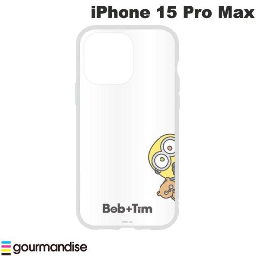 [ネコポス送料無料] gourmandise iPhone 15 Pro Max 耐衝撃ケース IIIIfi+ (イーフィット) Clear 怪盗グルー/ミニオンズシリーズ ボブ&ティム # MINI-456A グルマンディーズ (スマホケース・カバー)