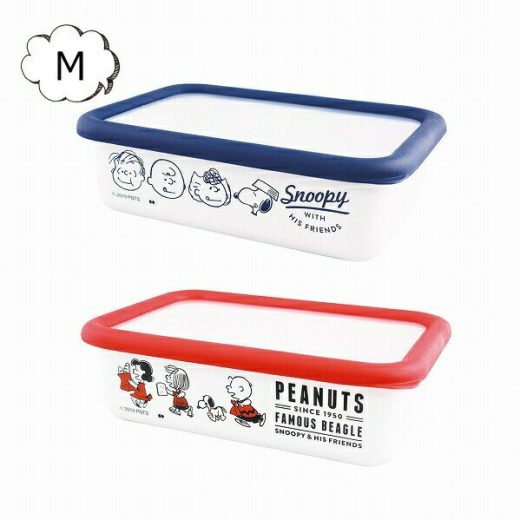 スヌーピー 保存容器 コンテナ Mサイズ 琺瑯 レッド ブルー PEANUTS 弁当箱 ともだち ピーナッツ SNOOPY　 ホワイト 琺瑯製 キャニスター ホーロー保存容器 キッチン用品 食器 調理器具 琺瑯 ほうろう キッチンストッカー おしゃれ ホウロウ【ポイント10倍】