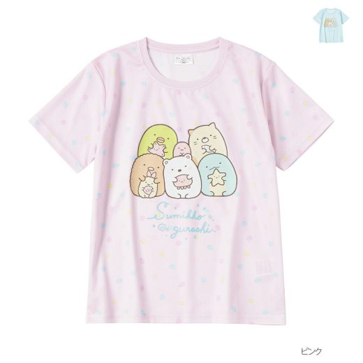 すみっコぐらし 半袖Tシャツ キッズ 子供服 女の子 ガールズ トップス 吸汗 速乾 ドライ UVカット メッシュ 通気性 キャラクター プリント カットソー