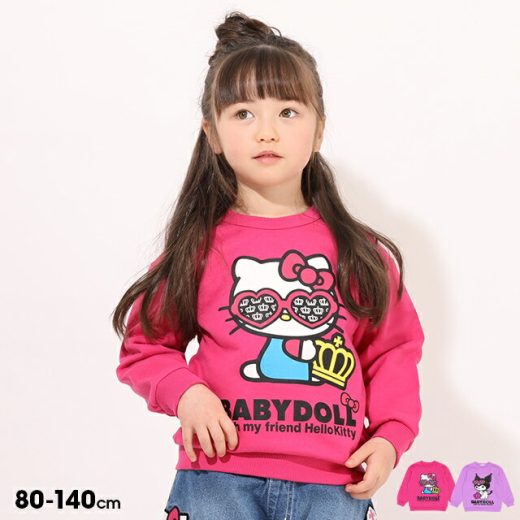 NEW サンリオ サングラス トレーナー 7688K ベビードール BABYDOLL 子供服 ベビー キッズ 女の子 ハローキティ クロミ グッズ