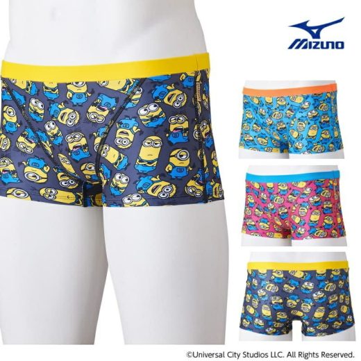 ミズノ MIZUNO 競泳水着 メンズ 練習用 エクサースーツ ショートスパッツ EXER SUITS U-Fit ミニオンズ MINIONS 競泳練習水着 2023年秋冬追加企画モデル N2MBA095