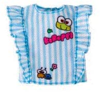 バービー ファッション サンリオ けろけろけろっぴトップス 服 (Barbie Hello Kitty Keroppi Blue and White Stripped Top Fashion/ MATTEL/ FLP68)