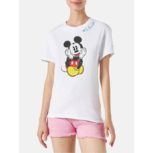 エムシーツーセイントバース レディース Tシャツ トップス Woman Cotton T-shirt With Mickey Mouse Print | disney Special Edition WHITE