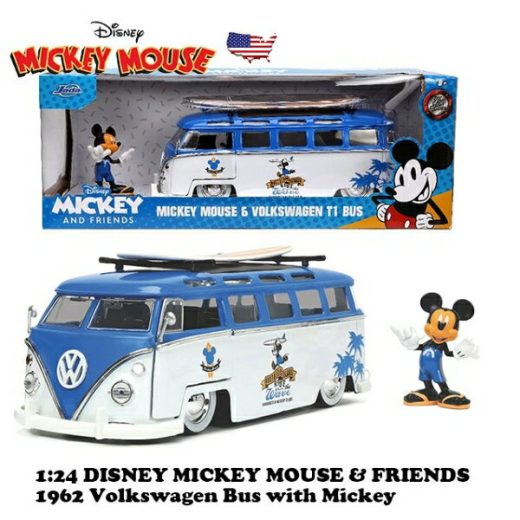 ミッキーマウス ミニカー 1/24 ミッキーマウス フィギュア 付き 車 おもちゃ JADATOYS 1:24 DISNEY 1962 VOLKSWAGEN T1 BUS w/ MICKEY MOUSE フォルクスワーゲン バス ディズニー ワーゲンバス アメトイ アメリカン雑貨 アメリカ雑貨 誕生日 プレゼント