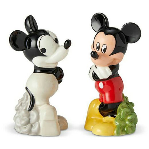 エネスコ enesco. ソルト＆ペッパー 塩胡椒入れ ミッキー オールド＆ニュー 90周年記念 6002271 Mickey Then And Now 陶磁器 新品