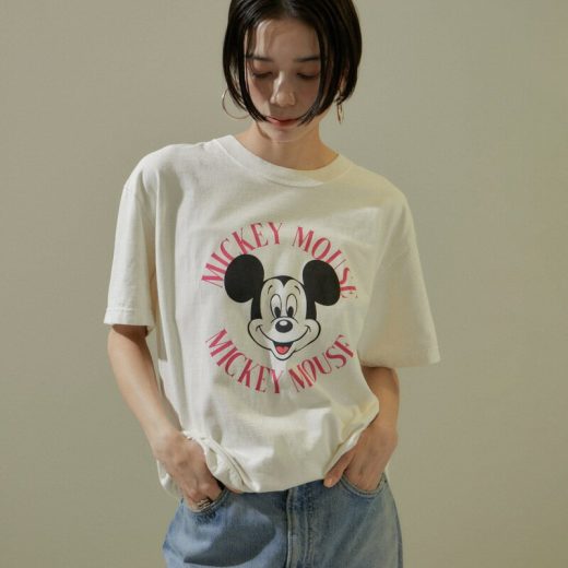 【GOOD ROCK SPEED】[ホワイト別注]MICKEY MOUSE T SALON adam et rope' サロン アダム エ ロペ トップス カットソー・Tシャツ ホワイト ブラック【先行予約】*【送料無料】[Rakuten Fashion]