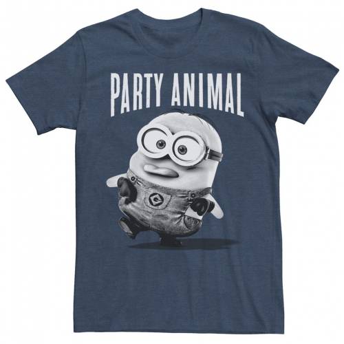 キャラクター Tシャツ 紺色 ネイビー ヘザー 【 LICENSED CHARACTER MINIONS PARTY ANIMAL TEE / NAVY HEATHER 】 メンズファッション トップス カットソー