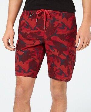 American Rag Men's Duffy Camo Stretch Cargo Shorts Red Size XX-Large メンズ