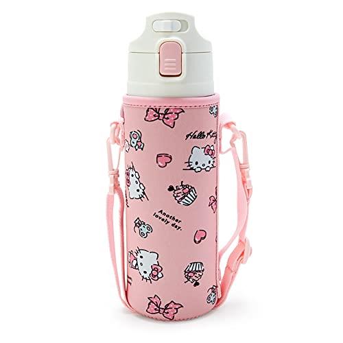 サンリオ(SANRIO) 子供用 水筒 470ml 直飲み ワンタッチ ステンレス ボトル ハローキティ キティちゃん hello kitty 保冷専用 ショルダーヒモが付いたポーチ付き 名前スペース付き 女の子 キャラクター 212296