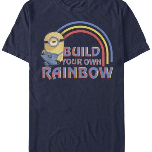 【送料無料】 フィフスサン メンズ Tシャツ トップス Men's Minions Build Your Rainbow Short Sleeve T-shirt Navy