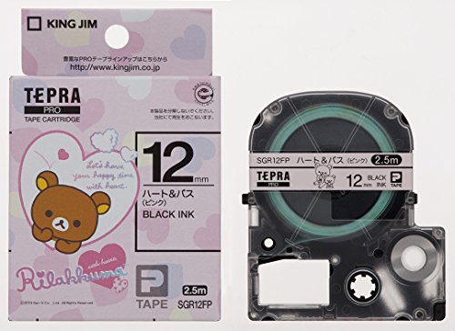 テプラ PRO テープカートリッジ リラックマラベル 12mm ハート＆バス(ピンク) SGR12FP キングジム 4971660770441（30セット）