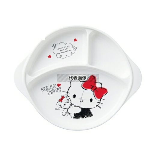 オーエスケー(OSK) 子供食器 ハローキティ ランチ皿 (足ゴム付) 236×194×H32mm No.0254101