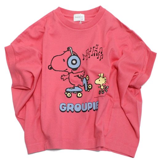 【グルーヴィーカラーズ groovy colors ジュニア 子供服】 あす楽 テンジク SNOOPY ROLLER SKATE テント TEE 6Pピンク