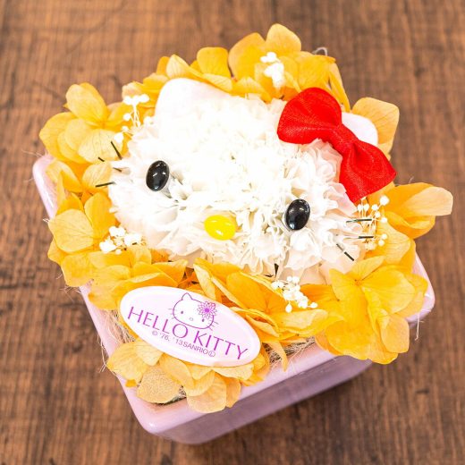 ハローキティ プリザーブドフラワー B 陶器ポット 送料無料 | かわいい 猫 誕生日プレゼント 還暦 祝い プレゼント 内祝い お祝い キティ 花 キティちゃん インスタ映え プリザーブド フラワー キャラクター ブリザードフラワー 母 娘 プチギフト 子供 hello kitty