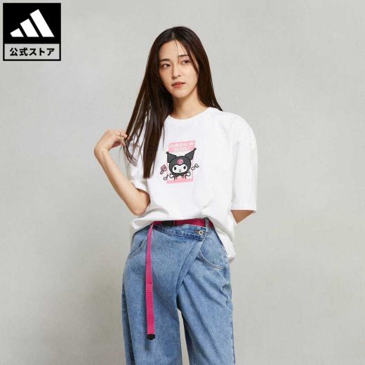 【公式】アディダス adidas 返品可 アディダス オリジナルス × ハローキティ クロミ グラフィック オーバーサイズ半袖Tシャツ オリジナルス レディース ウェア・服 トップス Tシャツ 白 ホワイト JG8056 半袖 p0524